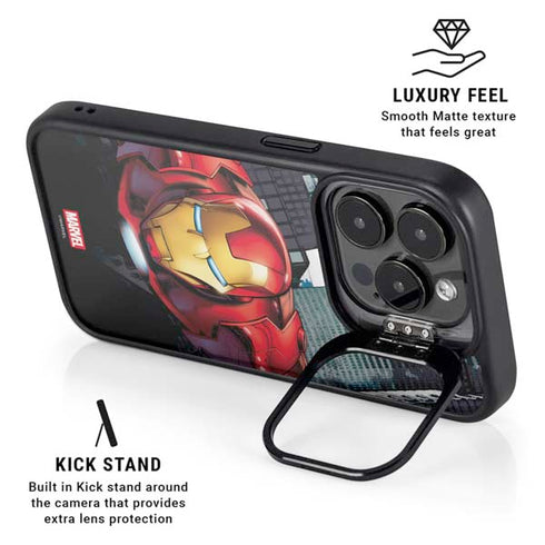 Marvel Avengers Assemble Iron Man iPhone 16 Pro Kickstand Case